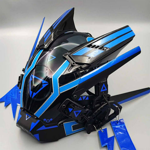 FuturFam-cyberpunk-blue-light-winged-mask-with-gloves-wrist-armor-halloween-tech-costume