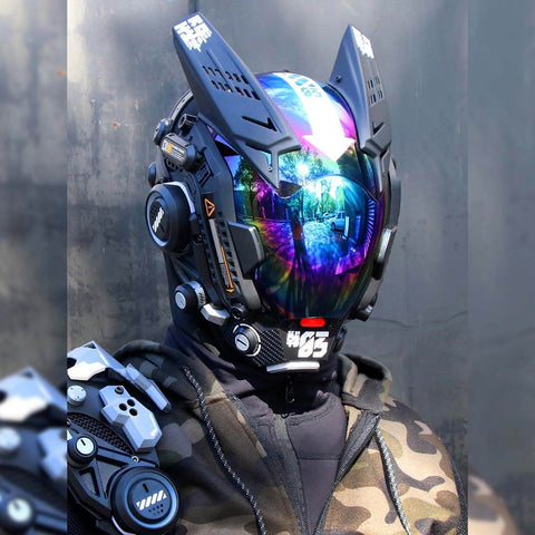 Cyberpunk Future Techwear Colorful Mask Cosplay Costume Props for Men