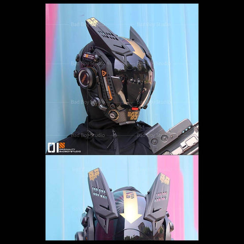 Cyberpunk Future Techwear Colorful Mask Cosplay Costume Props for Men