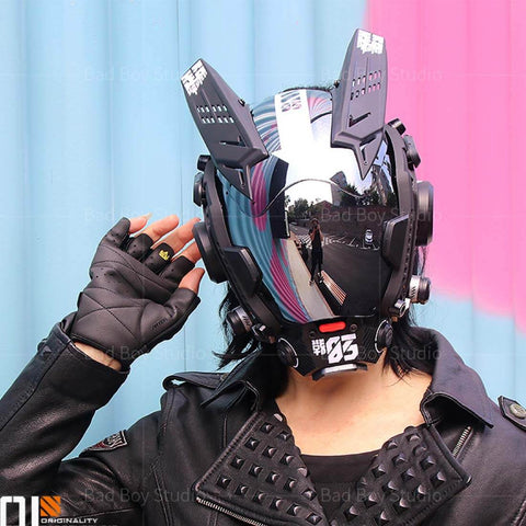 Cyberpunk Future Techwear Colorful Mask Cosplay Costume Props for Men