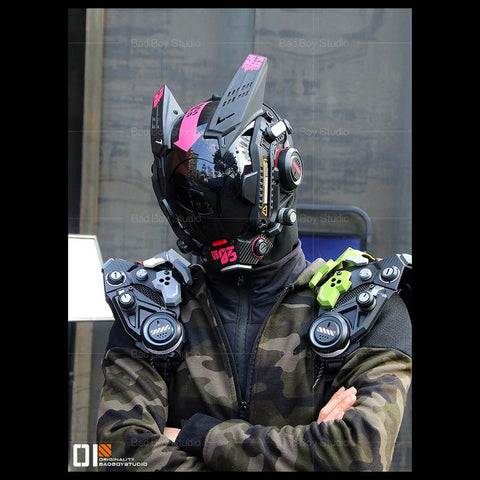 Cyberpunk Future Techwear Colorful Mask Cosplay Costume Props for Men