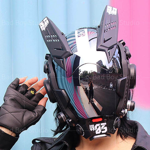 Cyberpunk Future Techwear Colorful Mask Cosplay Costume Props for Men