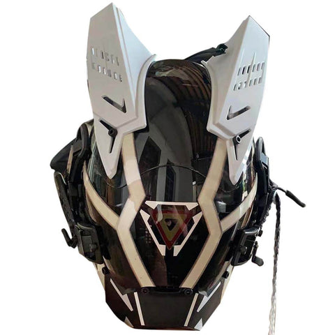 Cyberpunk Future Techwear Mask with Light Cosplay Costume Props for Halloween Parties