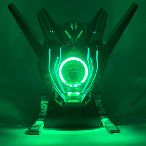 FuturFam-cyberpunk-green-glowing-mask-with-streamers-tech-cosplay-prop-halloween-coustume