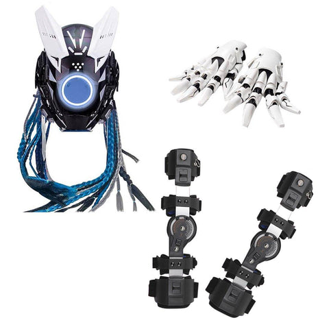 FuturFam-cyberpunk-round-blue-light-mask-with-gloves-and-wrist-armor-for-carnival-parties