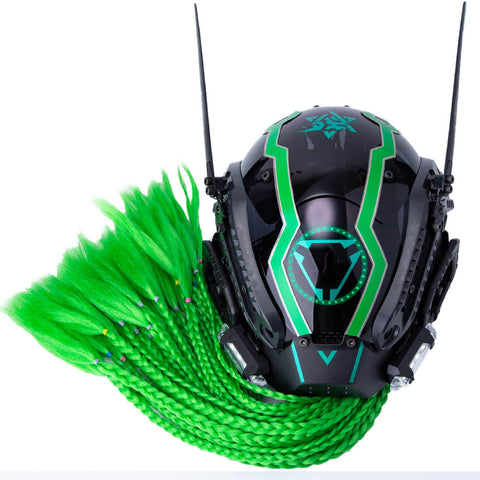 FuturFam-cyberpunk-winged-mask-with-green-revenge-warrior-dreadlockst-cosplay-props 