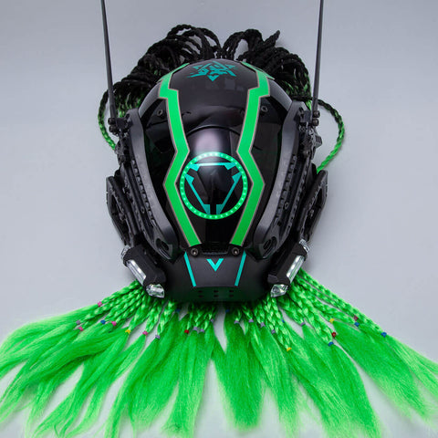 FuturFam-cyberpunk-winged-mask-with-green-revenge-warrior-dreadlockst-cosplay-props 