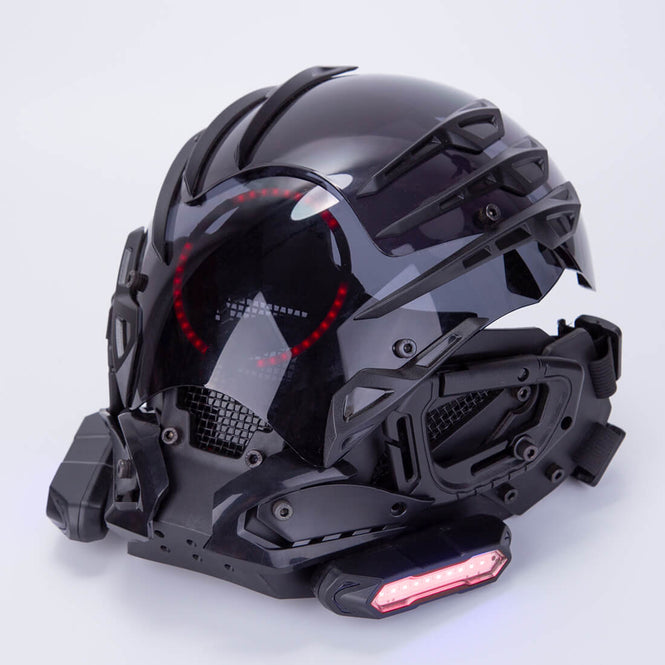 Future Cyberpunk Tactical Helmet Mask Cosplay Costume Props with Light ...