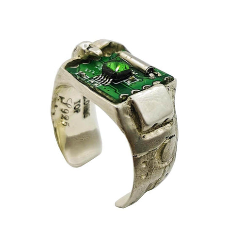 Future Mechanical Cyberpunk Circuit Ring Cosplay Props for Mens and Women