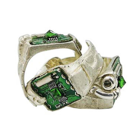 Future Mechanical Cyberpunk Circuit Ring Cosplay Props for Mens and Women