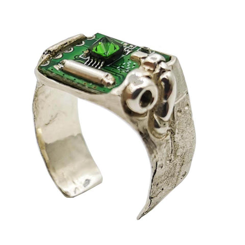 Future Mechanical Cyberpunk Circuit Ring Cosplay Props for Mens and Women