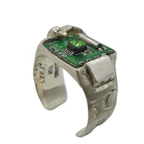 Future Mechanical Cyberpunk Circuit Ring Cosplay Props for Mens and Women