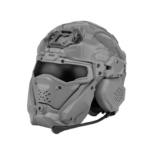 Future Punk Helmet Face Mask Built-in Communication Headset & Anti-Fog Fan & Interchangeable Lenses for  Halloween Parties