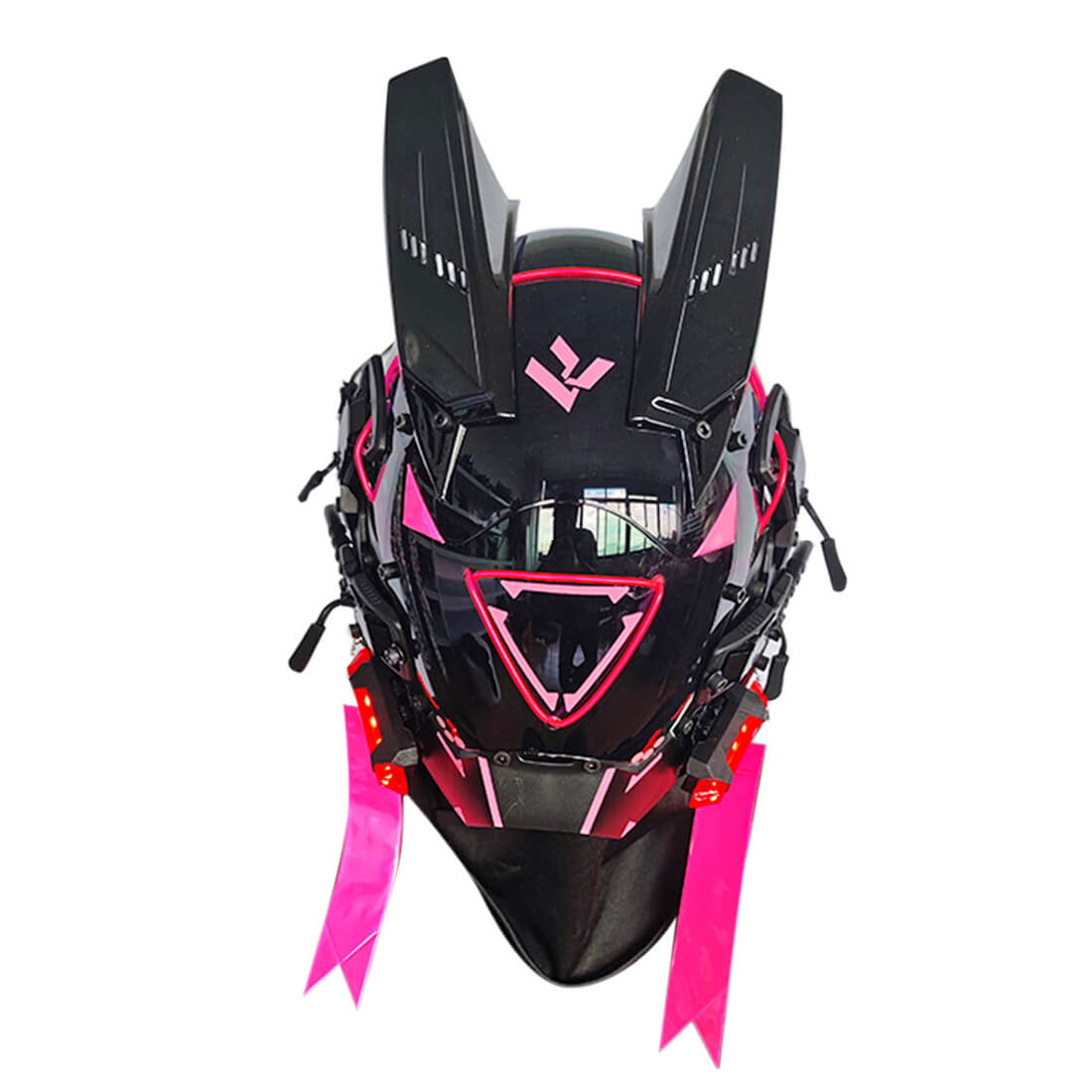 FuturFam-goth-cyberpunk-mask-with-lights-pink-horns-cosplay-costume-props-for-men