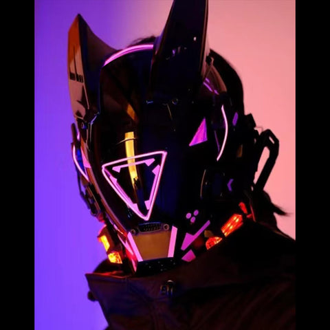 FuturFam-goth-cyberpunk-mask-with-lights-pink-horns-cosplay-costume-props-for-men