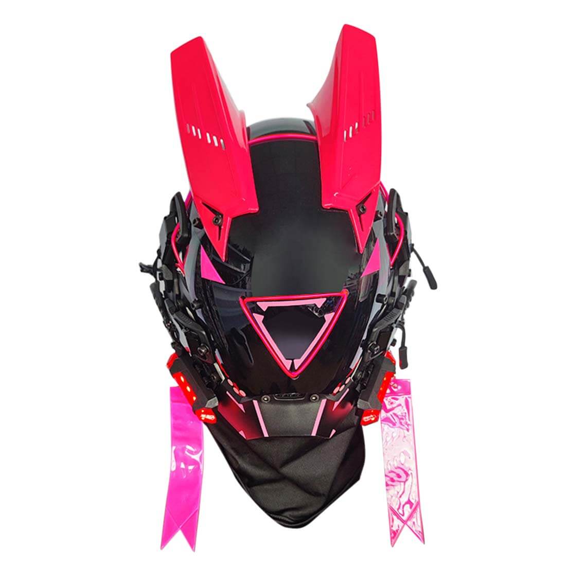 FuturFam-goth-cyberpunk-mask-with-lights-pink-horns-cosplay-costume-props-for-men