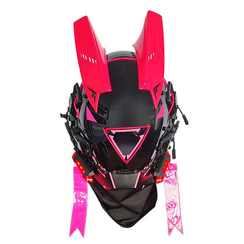 FuturFam-goth-cyberpunk-mask-with-lights-pink-horns-cosplay-costume-props-for-men