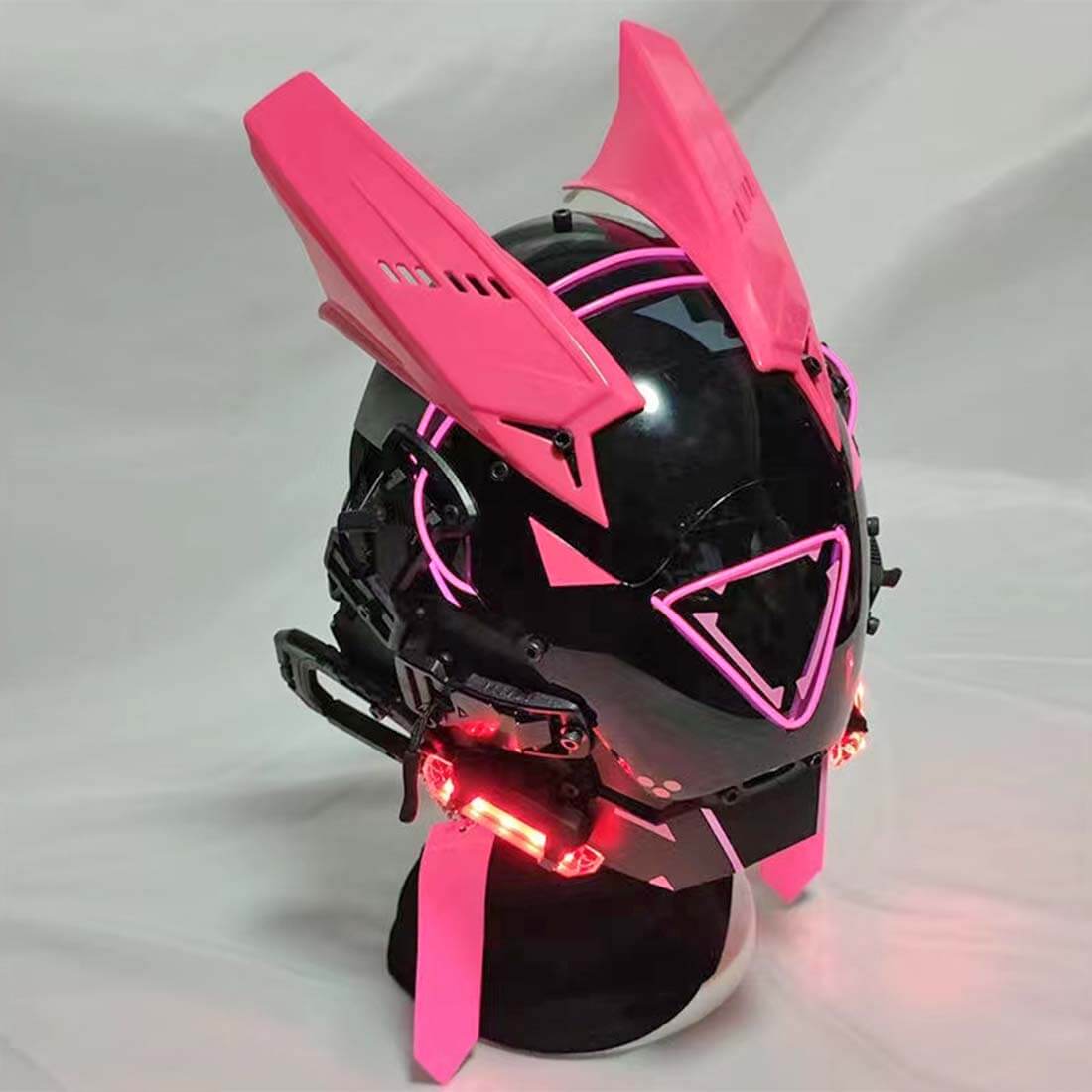 FuturFam-goth-cyberpunk-mask-with-lights-pink-horns-cosplay-costume-props-for-men