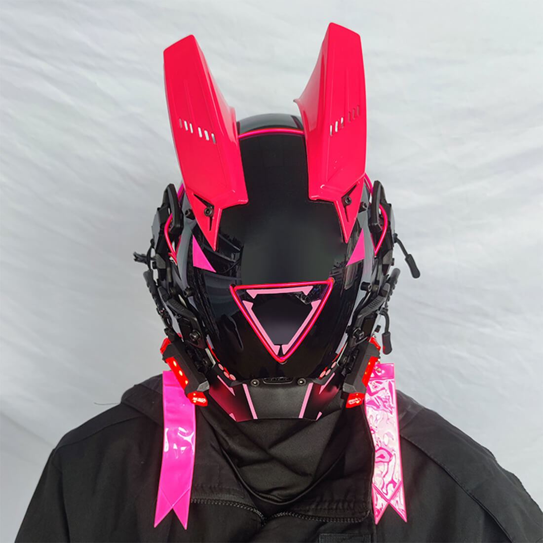 FuturFam-goth-cyberpunk-mask-with-lights-pink-horns-cosplay-costume-props-for-men