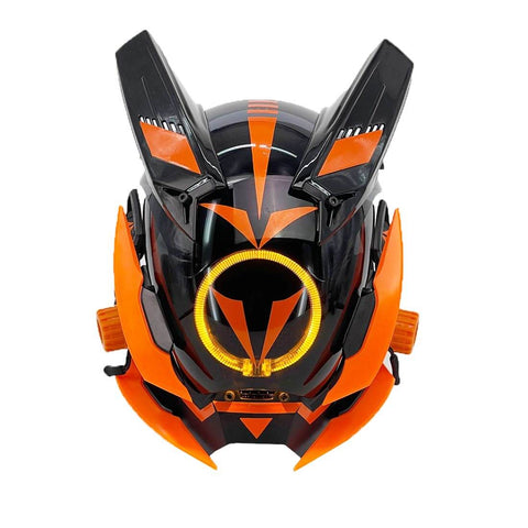 FuturFam-orange-black-tech-mask-cosplay-prop-round-light-for-halloween-party