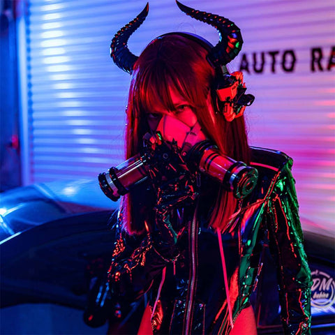 FuturFam-sci-fi-cyberpunk-mask-with-ears-headset-horns-cosplay-props-for-men-women