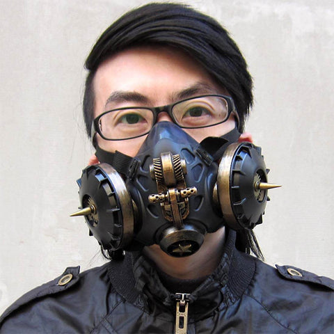 Sci-fi Cyberpunk Mask with Goggles and Color Grain Gear Halloween Cosplay Prop Toys for Men