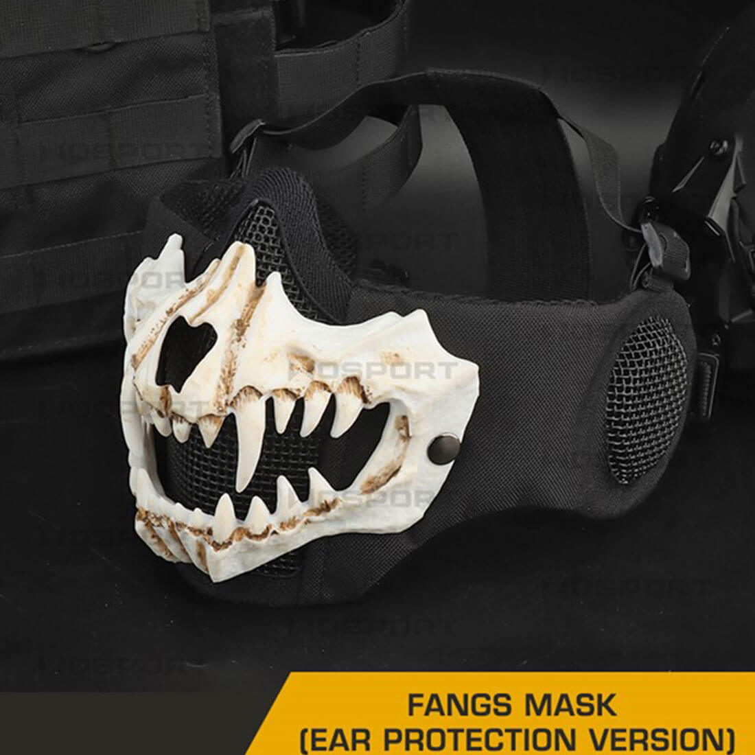 Cyberpunk Fangs Tech Mask Ear-protection Half-face Carnival Prop