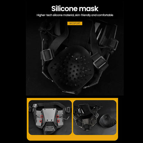 Future Tactical Cyberpunk Commander Mask for Men Halloween Cosplay Prop