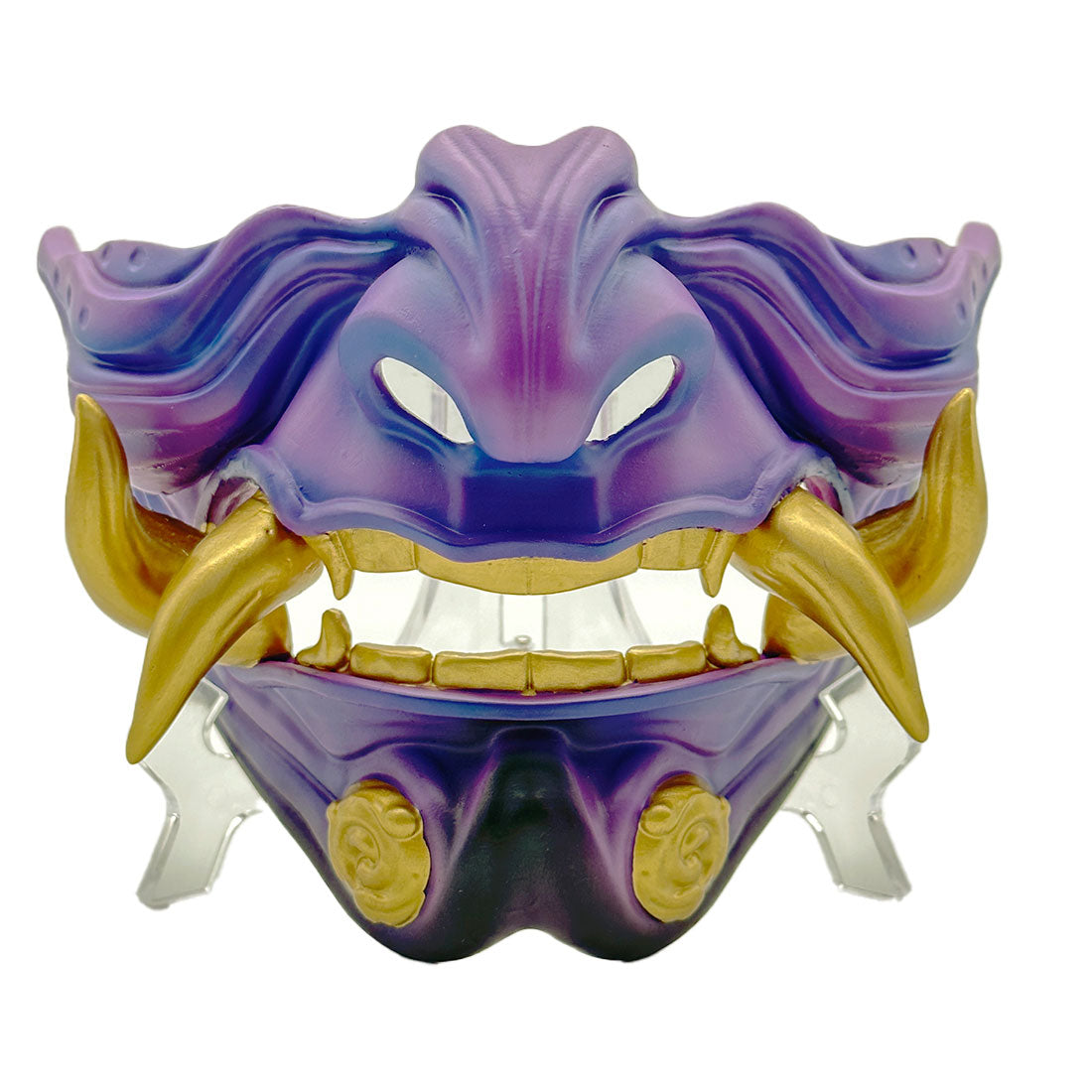 half-face-fang-purple-oni-mask-japanese-style-painted-pendant-props-halloween-cosplay