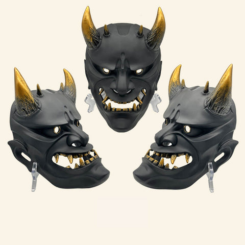 short-horn-hannya-demon-oni-mask-painted-pendant-ornament-halloween-cosplay-prop