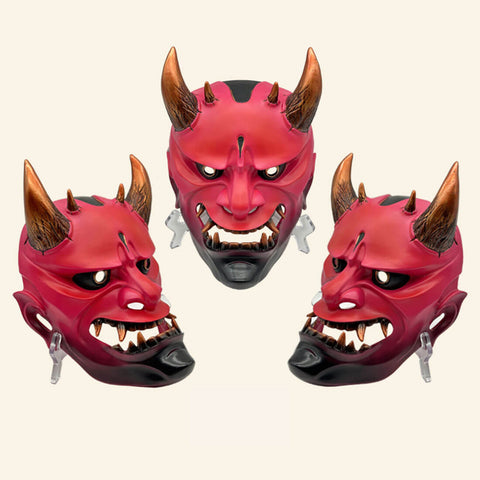 short-horn-hannya-demon-oni-mask-painted-pendant-ornament-halloween-cosplay-prop